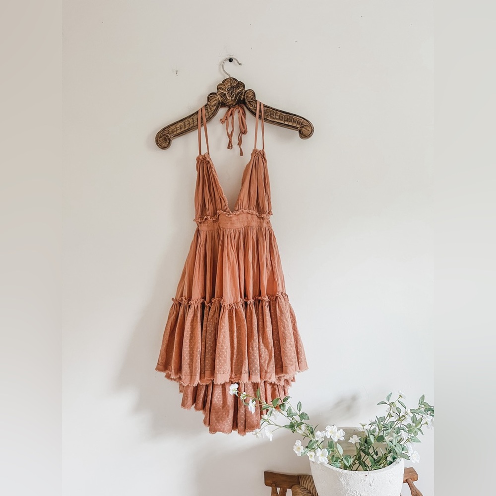 free people 100 degree mini dress in peached copper size XS - orange / peach